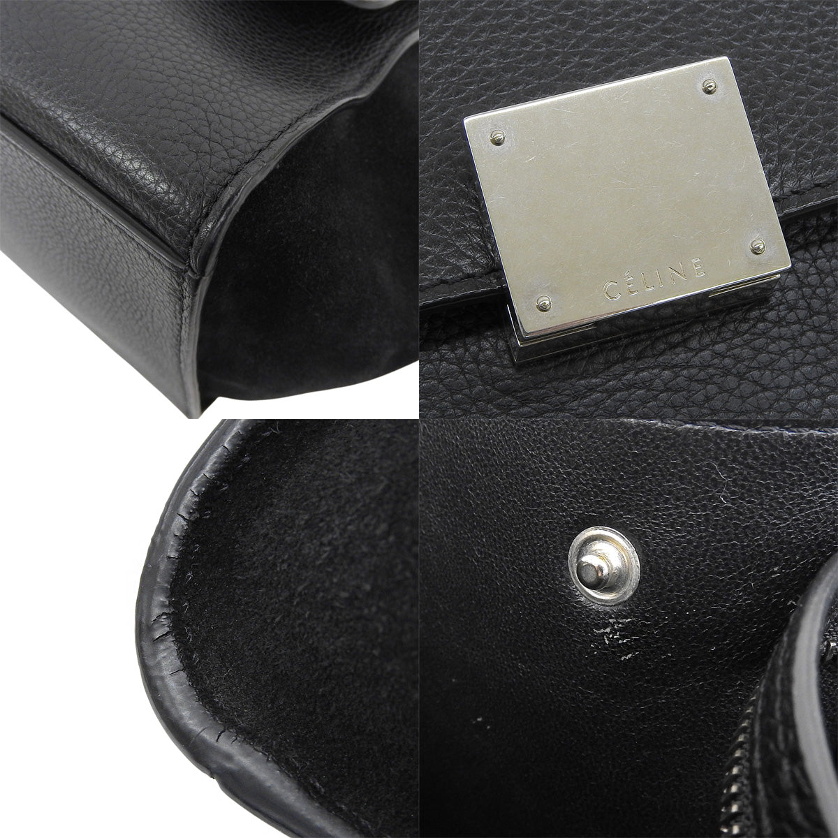 Trapeze Medium Leather Suede Black