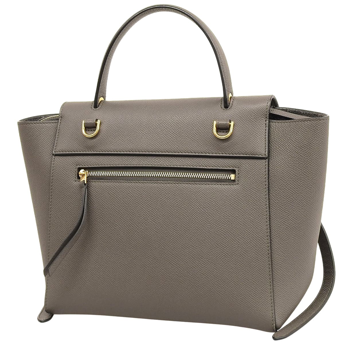 Micro grained calf leather belt bag in grey
