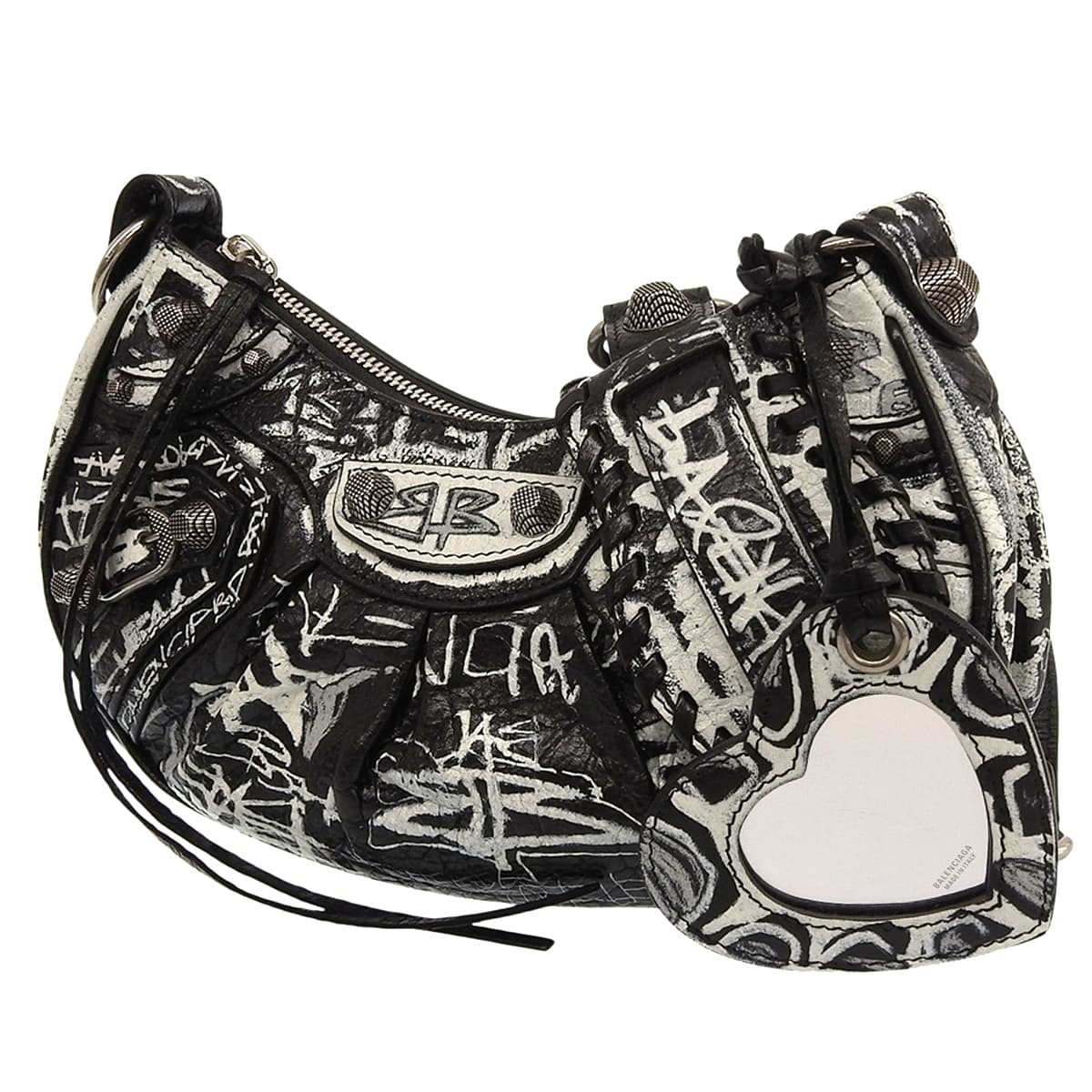 ル・カゴール XS グラフィティ レザー ブラック ホワイト 671309