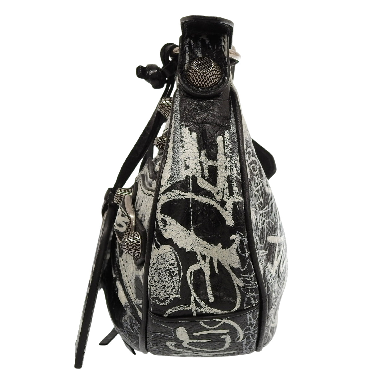 ル・カゴール XS グラフィティ レザー ブラック ホワイト 671309