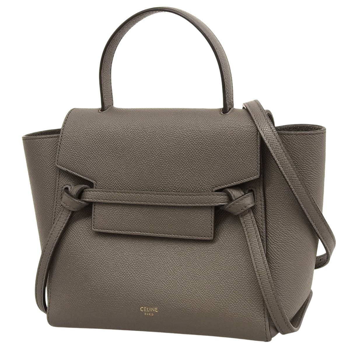 ベルトバッグ ナノ グレインカーフレザー グレー