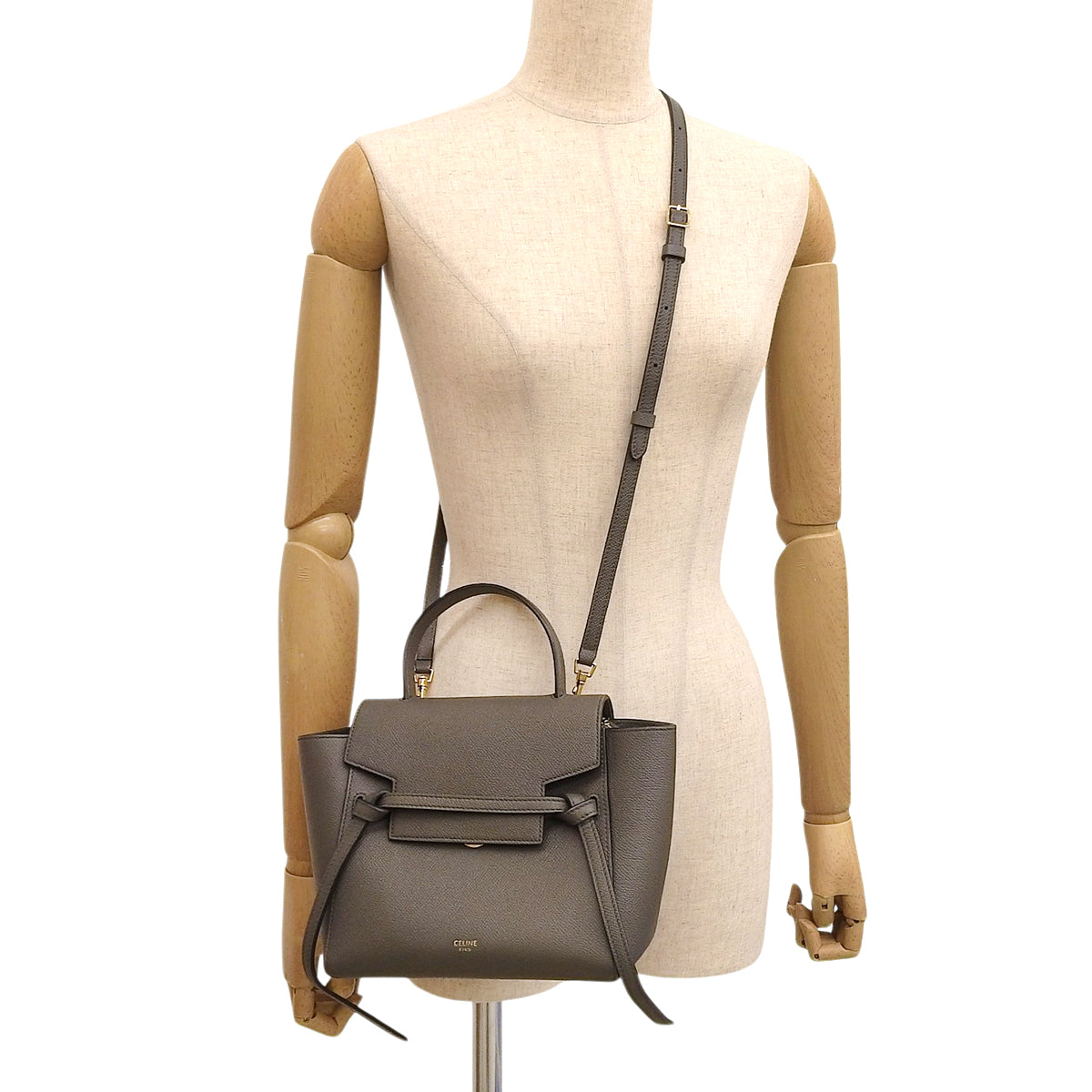 ベルトバッグ ナノ グレインカーフレザー グレー