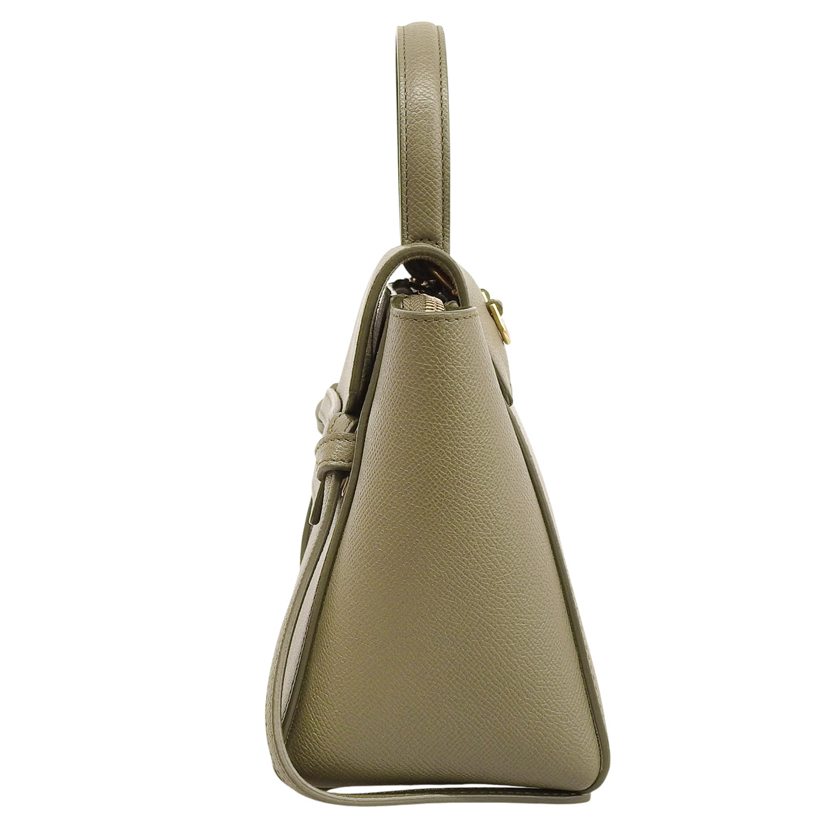 Nano belt bag in grained calfskin leather in khaki