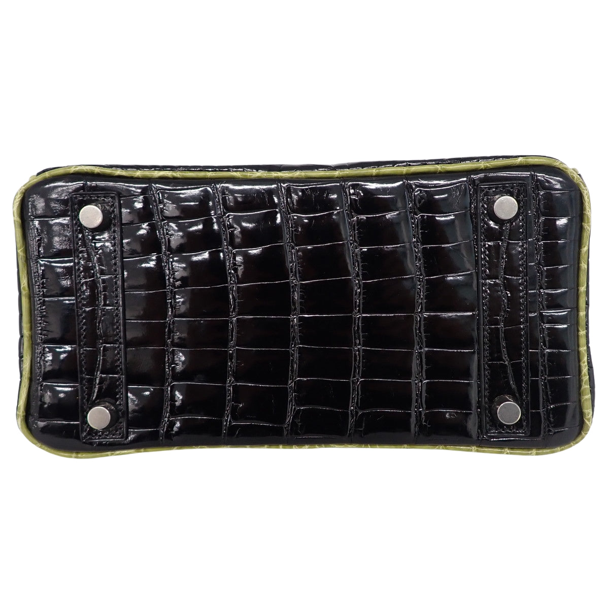 バーキン25 ニロティカス クロコダイル パラジウム金具 ブラック シャルトリューズ □H刻印