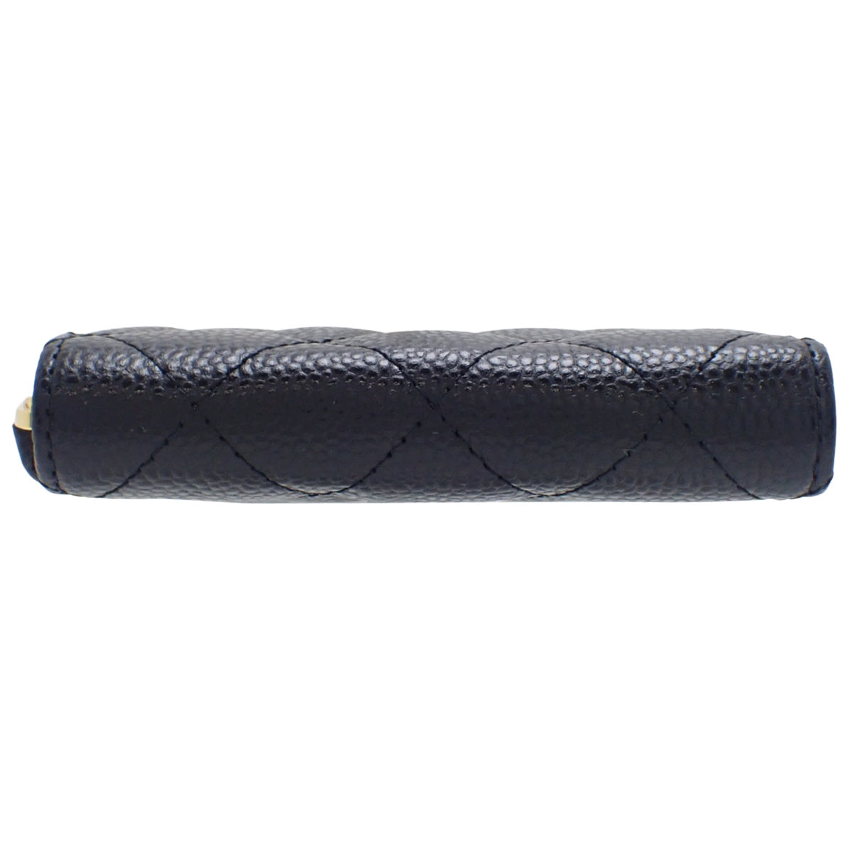 Matelassé Classic Zip Coin Purse in Black Caviar