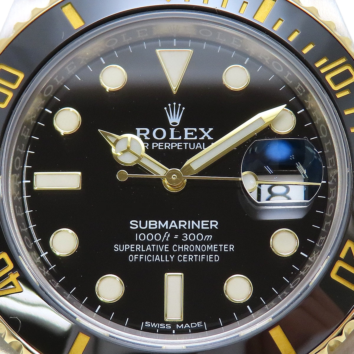 Submariner Date 116613LN YG/SS Random Serial Black Automatic Men's