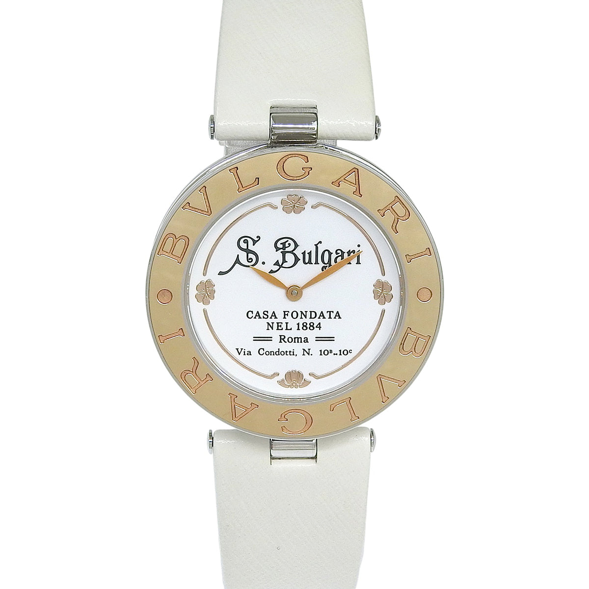 ビーゼロワン コレッツィオーネ BZP35S PG/SS/革 ホワイト クオーツ ユニセックス