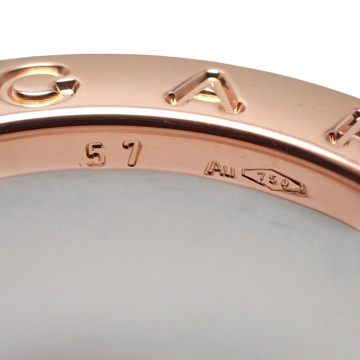 B.zero1 Ring Diamonds Pink Gold K18PG White Ceramic 57 10.0g