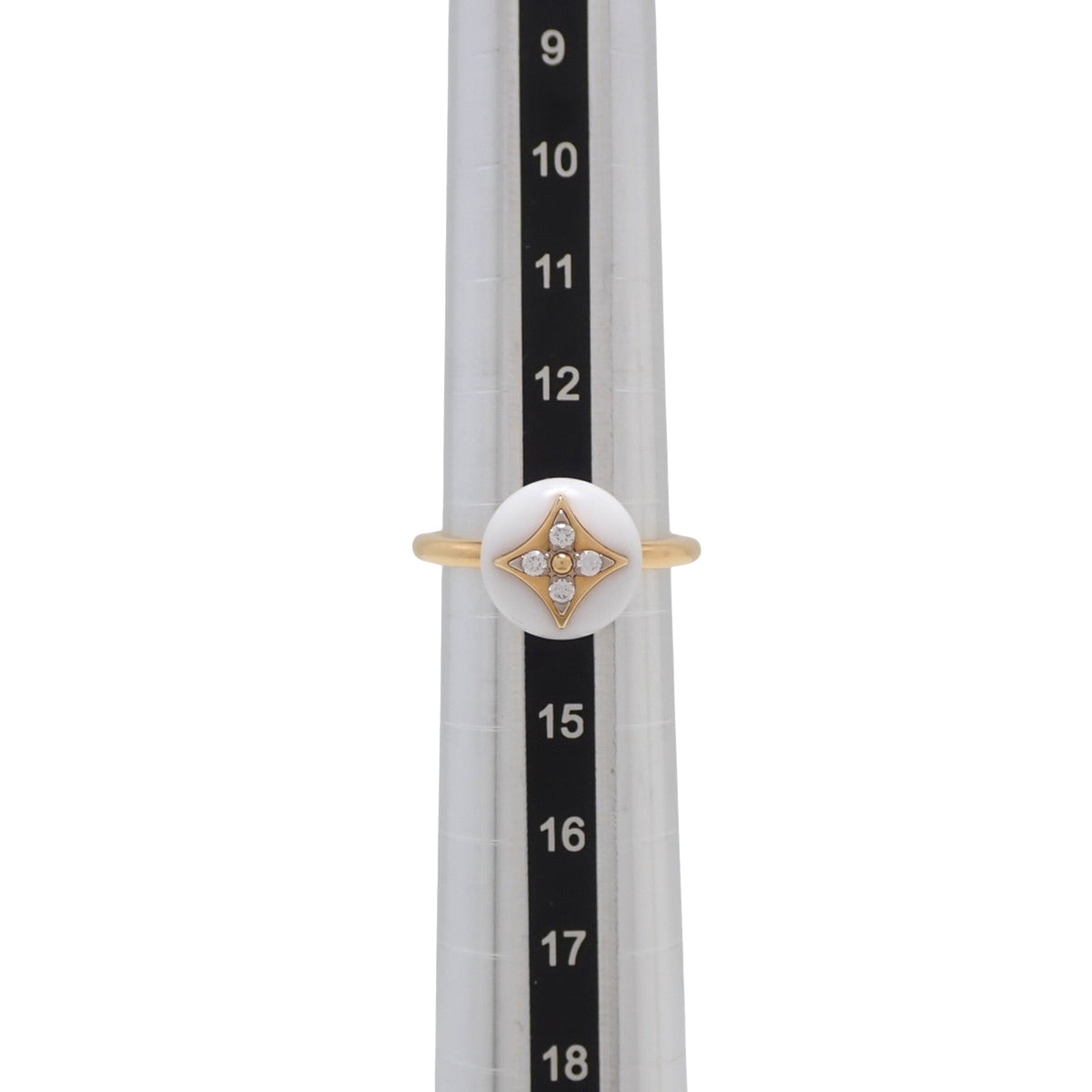 バーグ B ブロッサム リング ダイヤモンド/カルセドニー イエローゴールド K18YG 6.2g