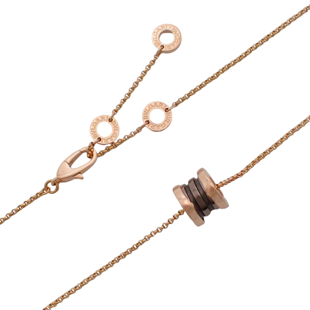 B.zero1 Necklace Pink Gold K18PG Bronze Ceramic 6.9g