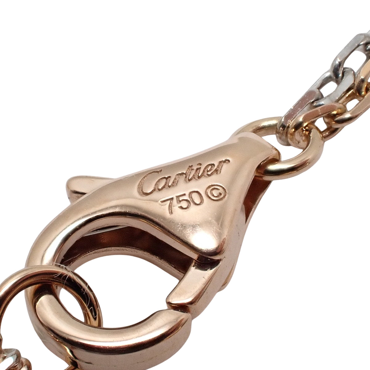 LOVE necklace, 6 diamonds, K18PG WG, 8.5g