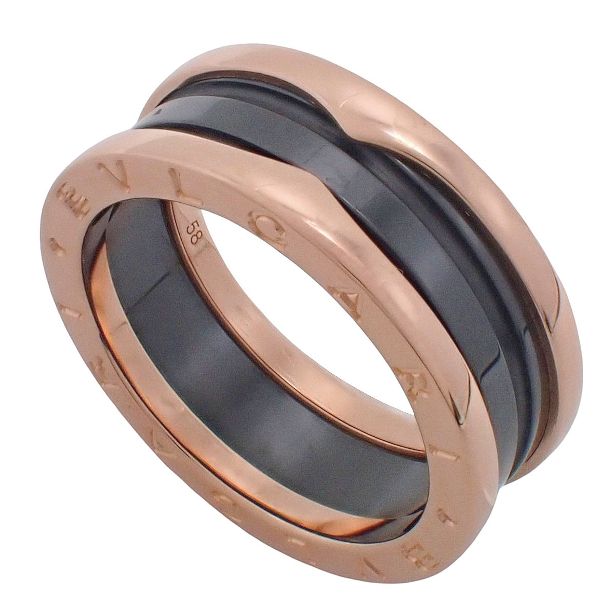 B.zero1 戒指 玫瑰金 18KPG 陶瓷 CE 58 8.6克 B-zero1