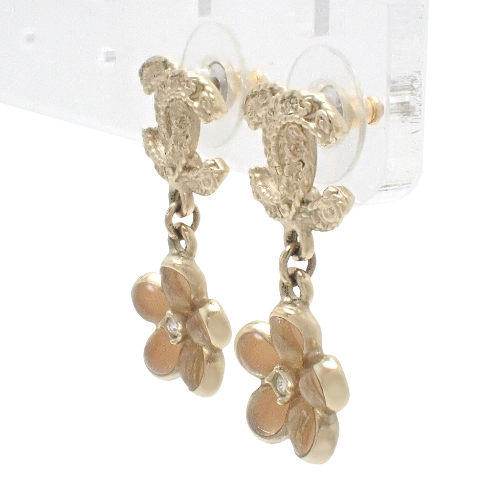 ココマーク スイング フラワー ピアス メタル(GP) ラインストーン