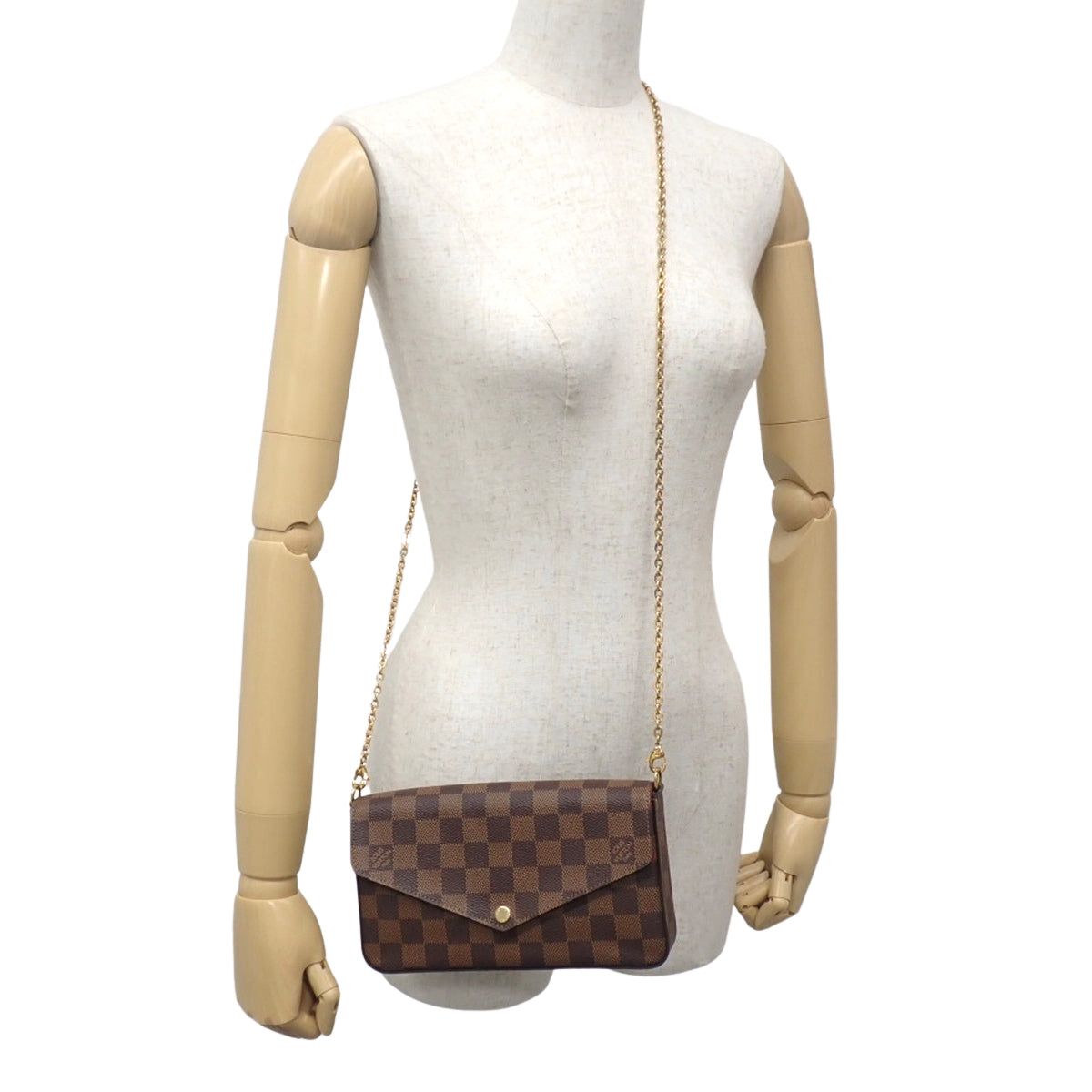 Damier Ebene Felicie 樱桃红手拿包 N40492