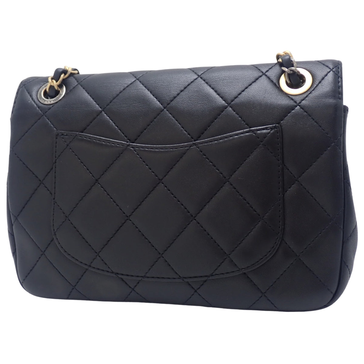 マトラッセ ココマーク チェーンショルダーバッグ ラムスキン ブラック