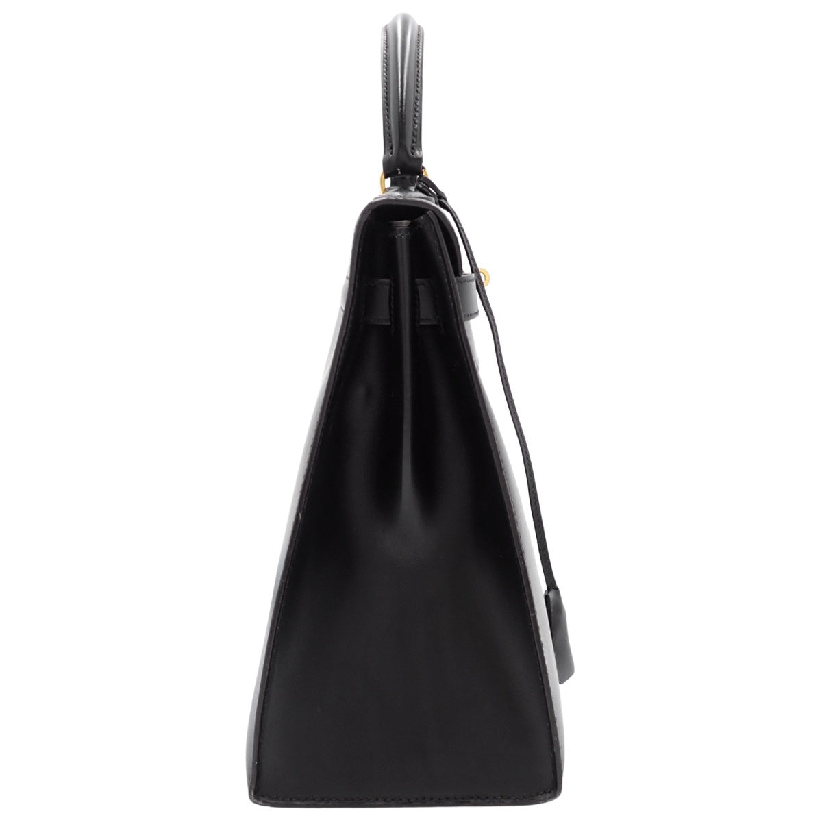 ケリー32 (外縫い) ボックスカーフ ブラック ゴールド金具 〇X刻印