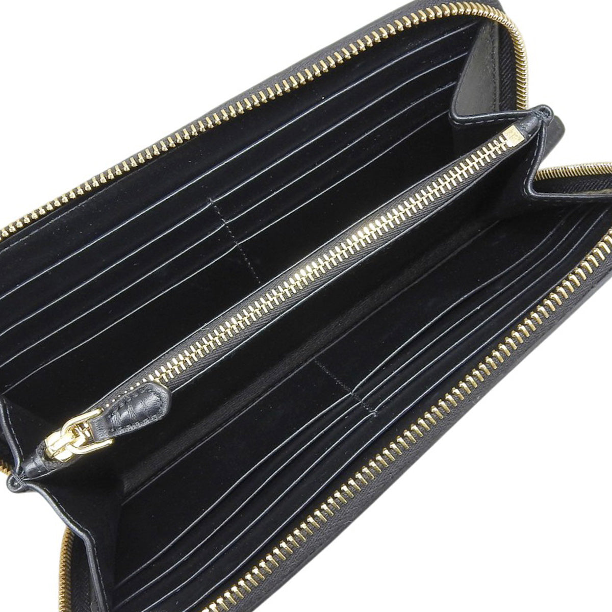 Triangle Logo Long Wallet, Leather, Black, 1ML506