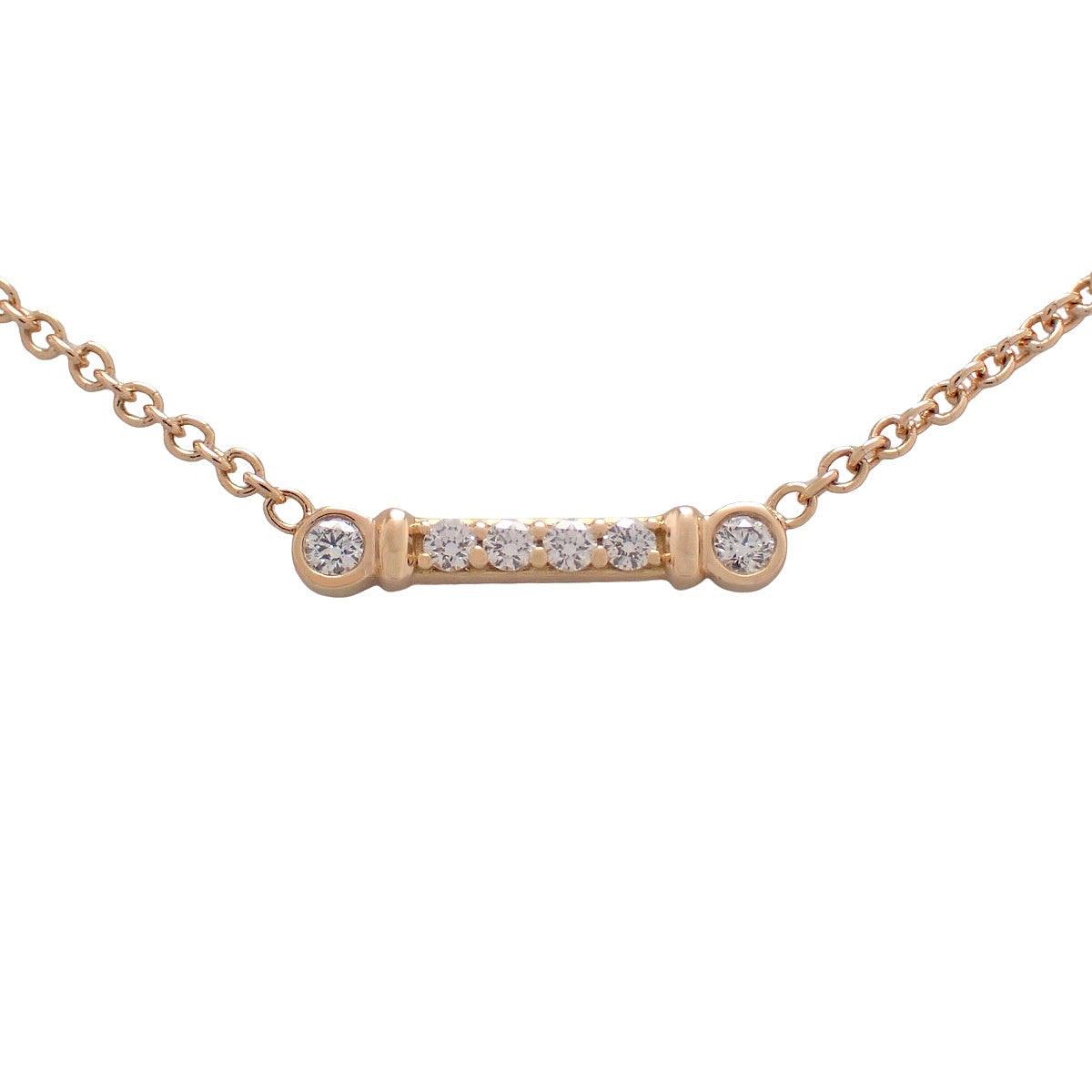 フルール ド リスキー バー ペンダント ダイヤモンド ピンクゴールド K18PG 1.8g