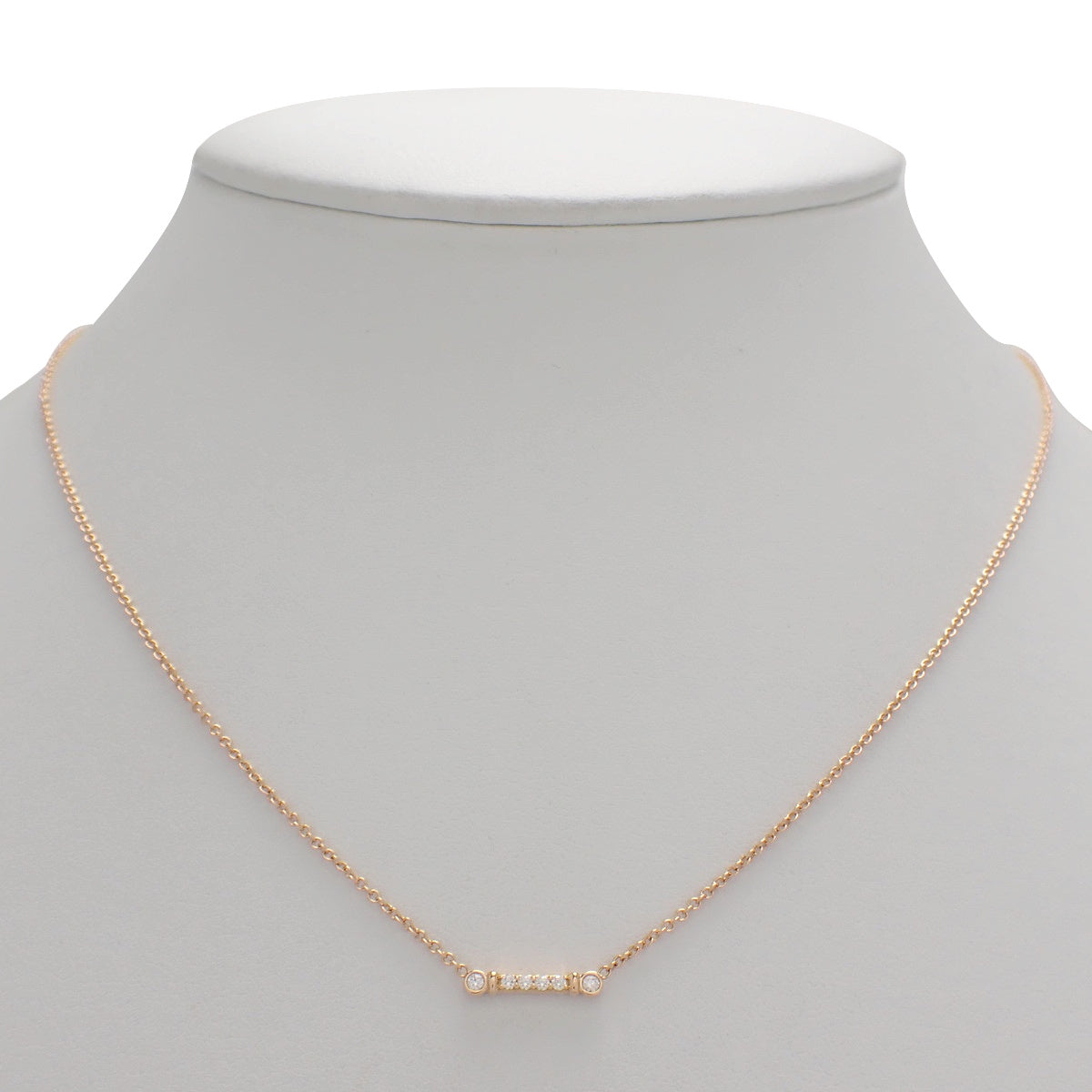 Fleur de Risky Bar Pendant Diamond K18PG 1.8g