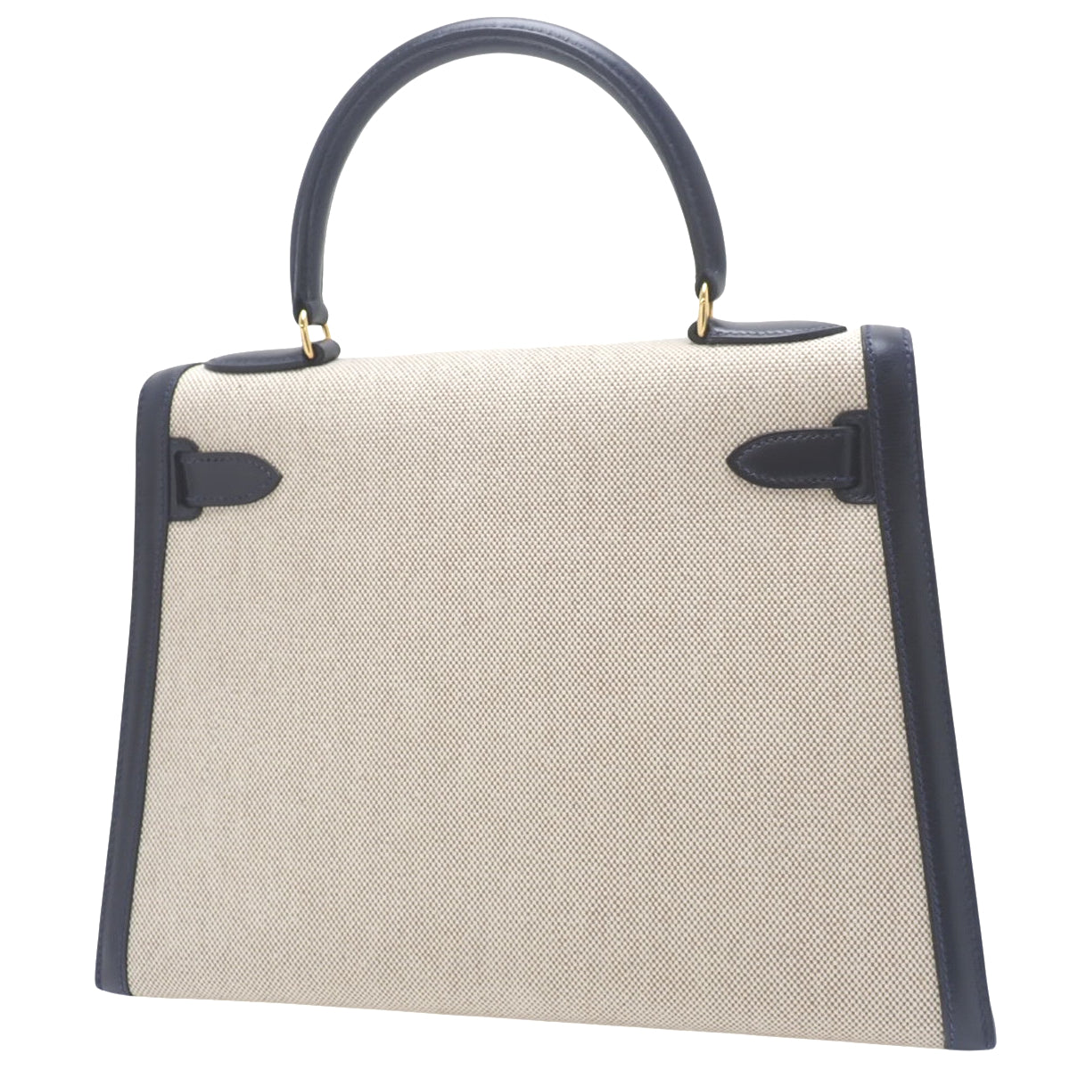 ケリー28 トワルアッシュ ボックスカーフ ブルーインディゴ ゴールド金具 〇V刻印