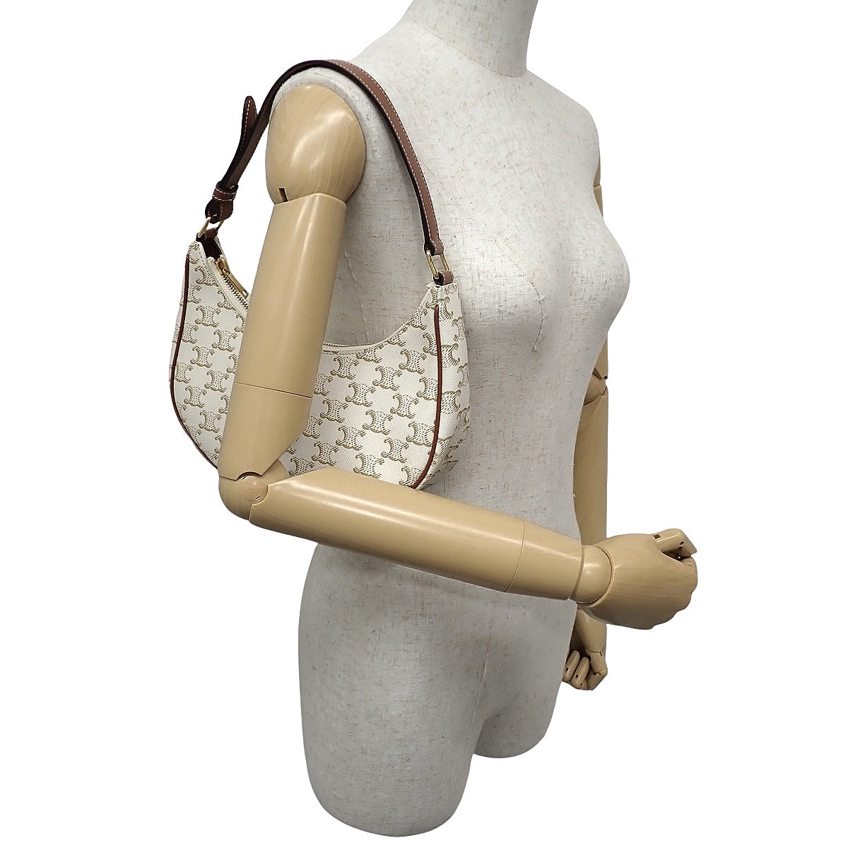 AVA アヴァ バッグ カーフ トリオンフキャンバス ホワイト ブラウン 193952BZJ.01BC