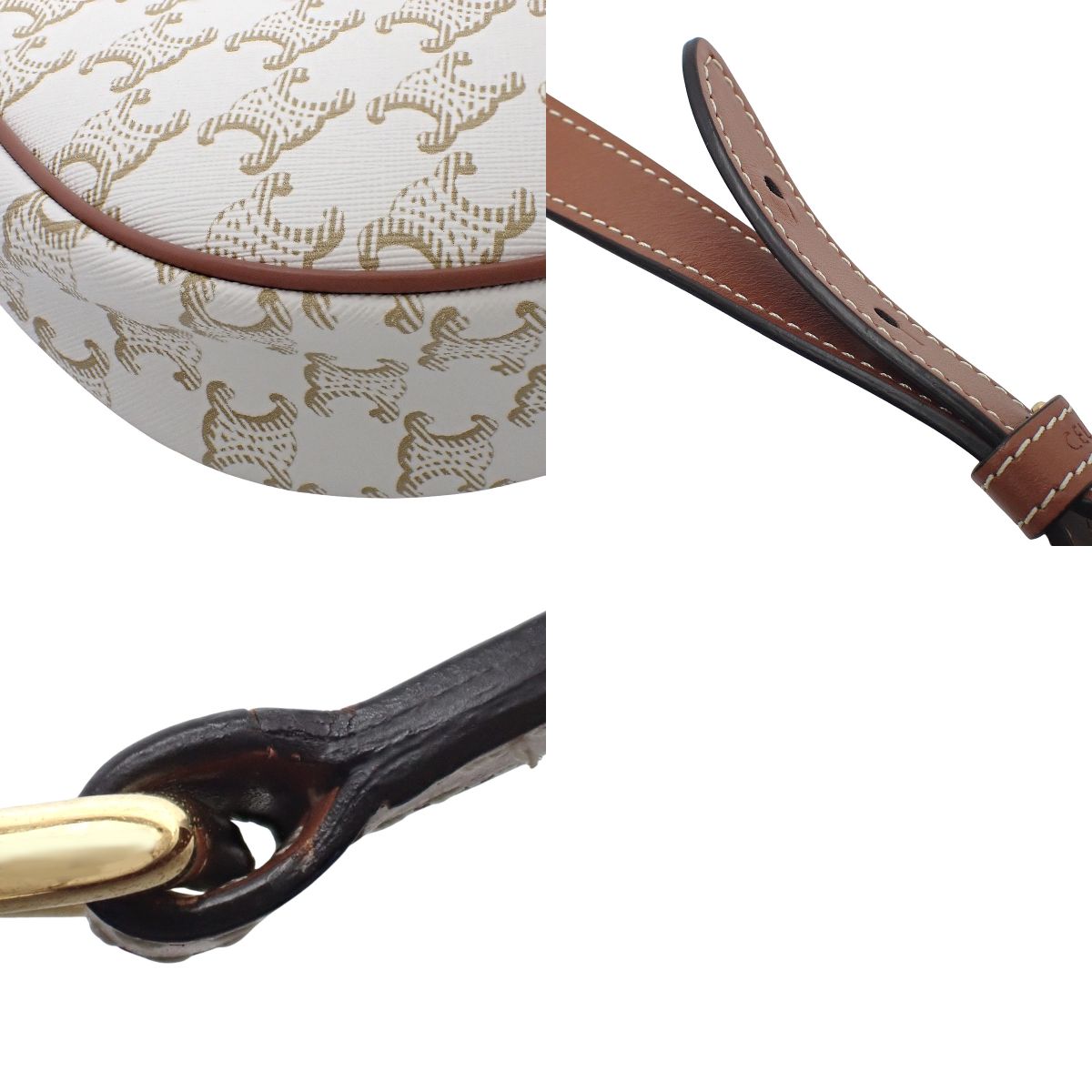 AVA アヴァ バッグ カーフ トリオンフキャンバス ホワイト ブラウン 193952BZJ.01BC