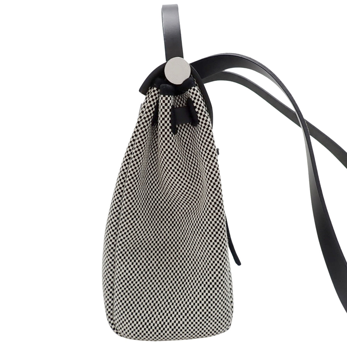 Airbag Zip PM Toile GM Vache Hunter Bag in Black with Palladium Hardware and Ivory D Stamp