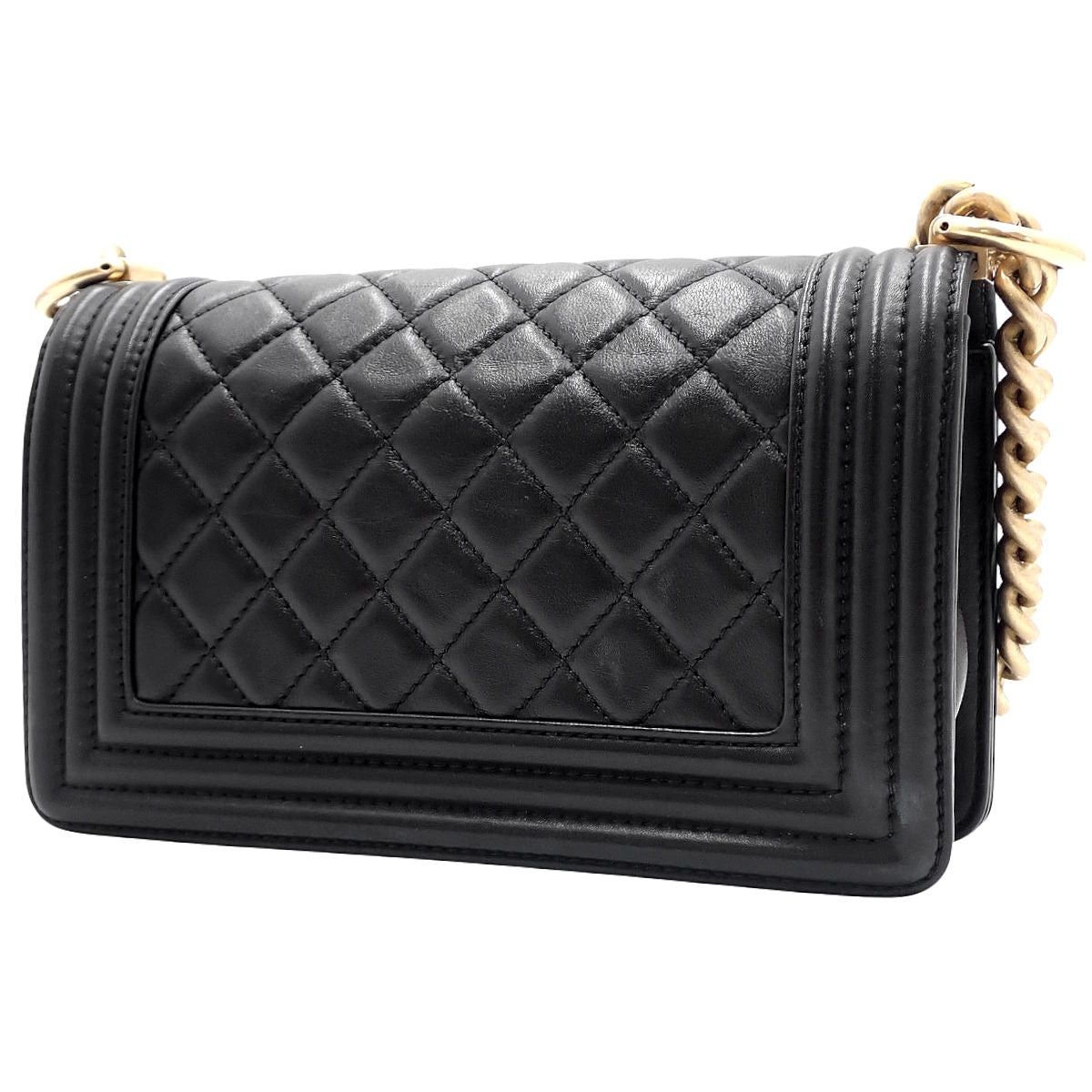 ボーイシャネル ココマーク チェーンショルダーバッグ ラムスキン ブラック