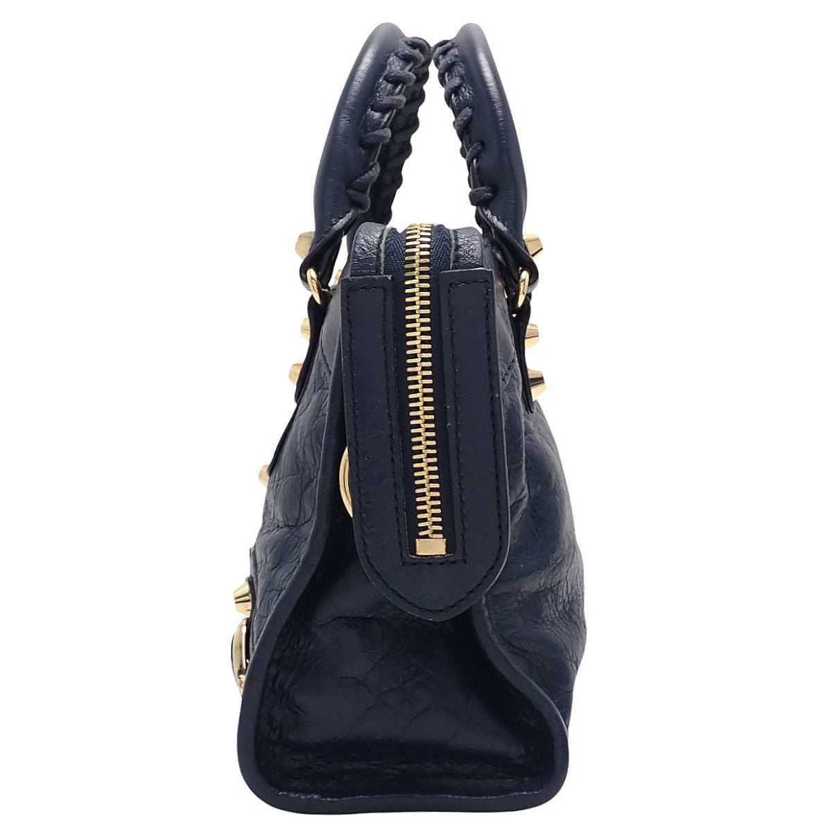 Classic Metallic Edge Mini City Leather Navy 390160