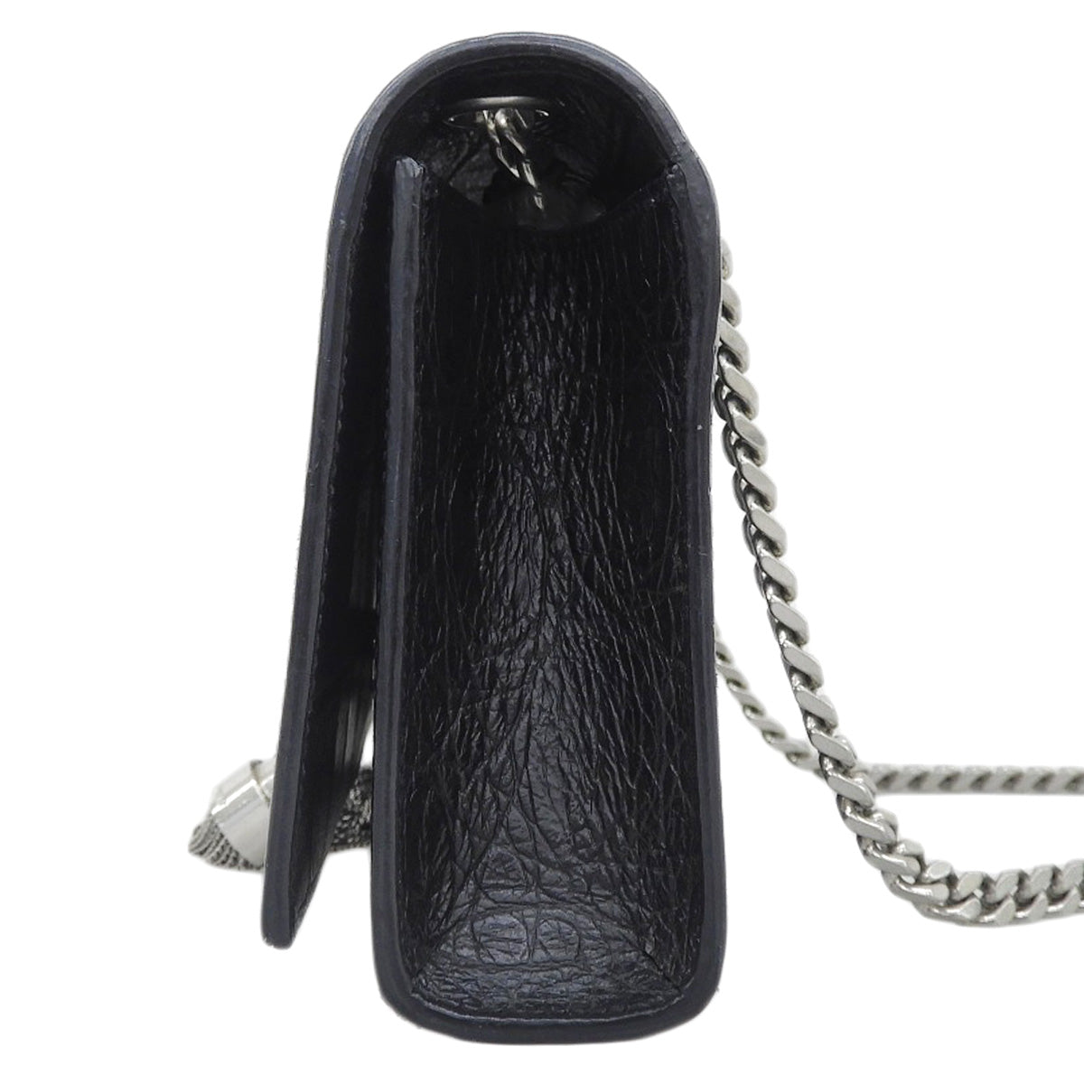 ケイト タッセル ミニ レザー ブラック クロコ型押し