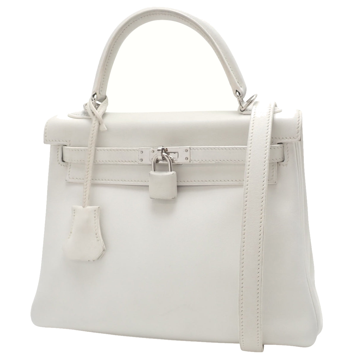 ケリー25 (内縫い) ヴォースイフト パラジウム金具 ホワイト シルバー金具 □K刻印