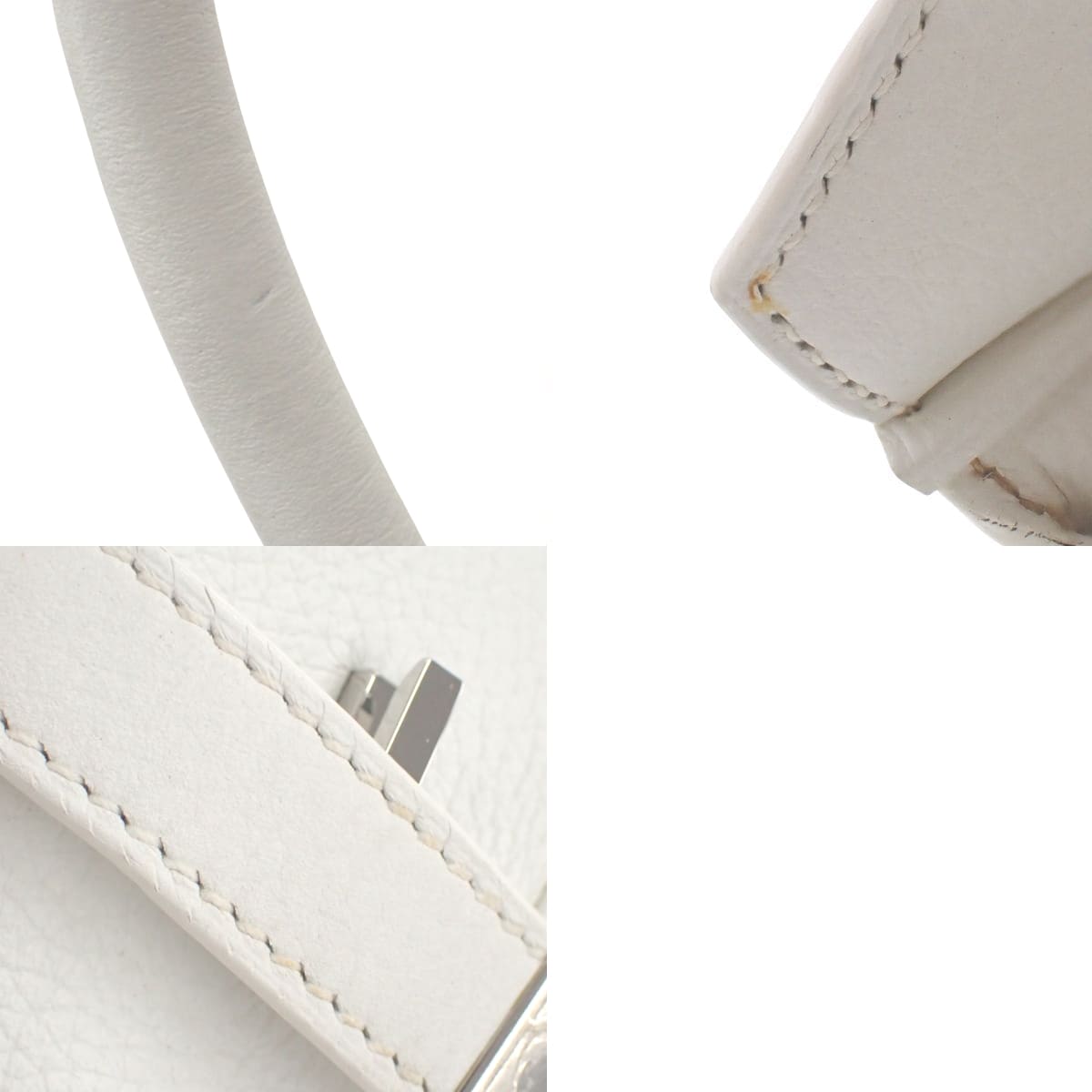 Birkin 30 Togo 白色包包，银色五金配件，L 印记