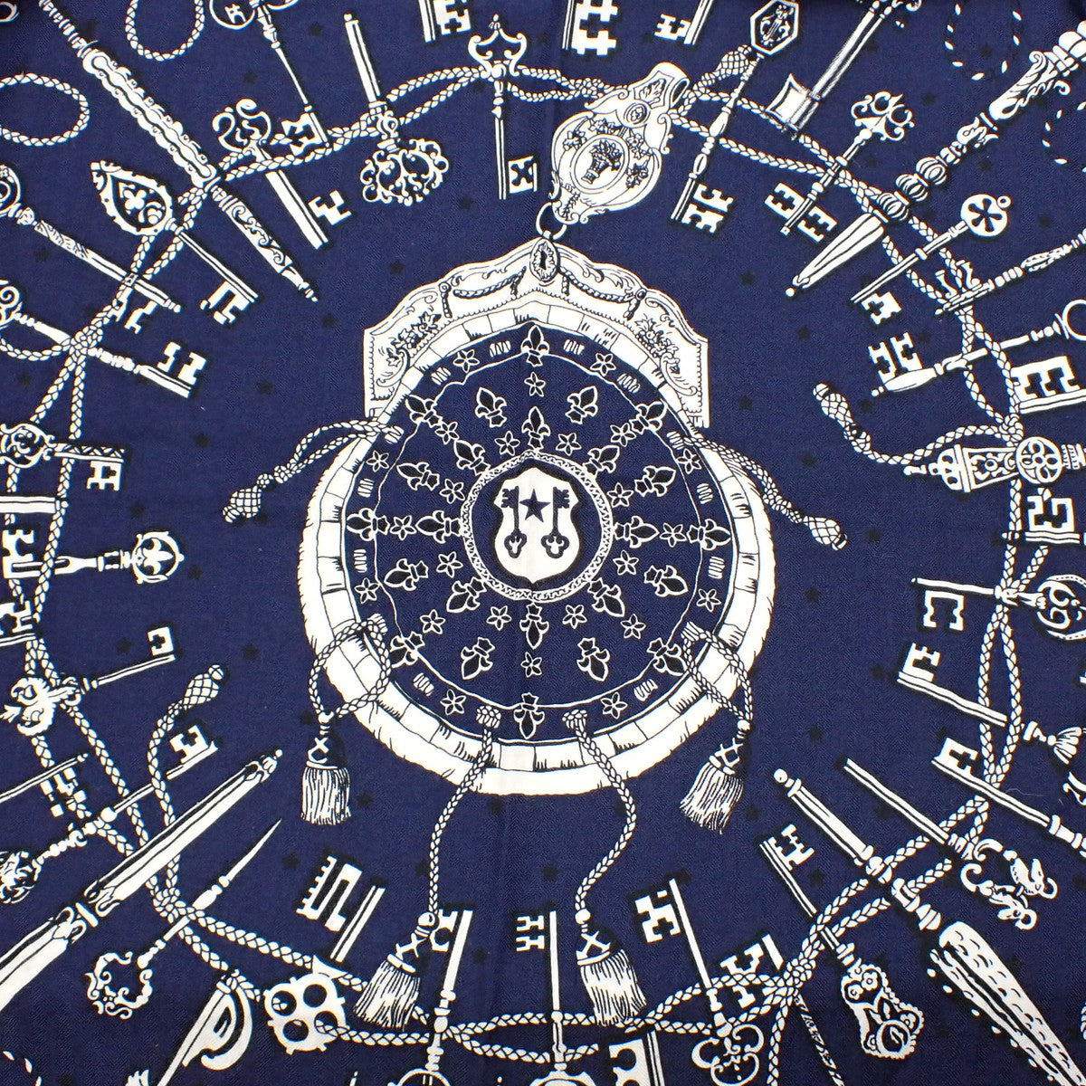 LES CLES BANDANAS レ・クレ バンダナ カレジェアン カレ140 カシミヤ シルク