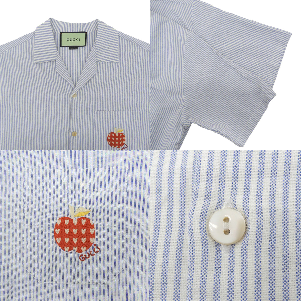 LES POMMES ストライプ オープンカラーシャツ 44