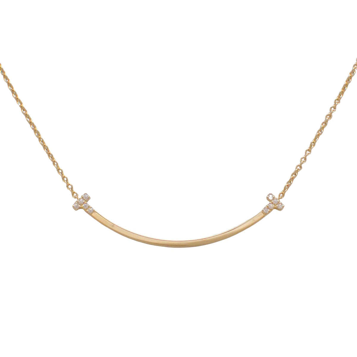 スマイル ペンダント スモール ダイヤモンド イエローゴールド K18YG 3.2g