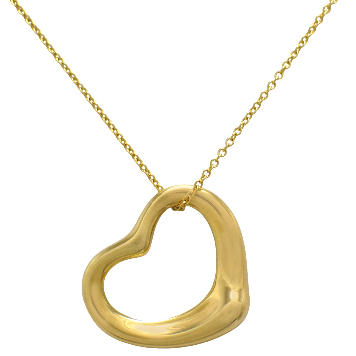 オープン ハート ペンダント イエローゴールド K18YG 6.9g