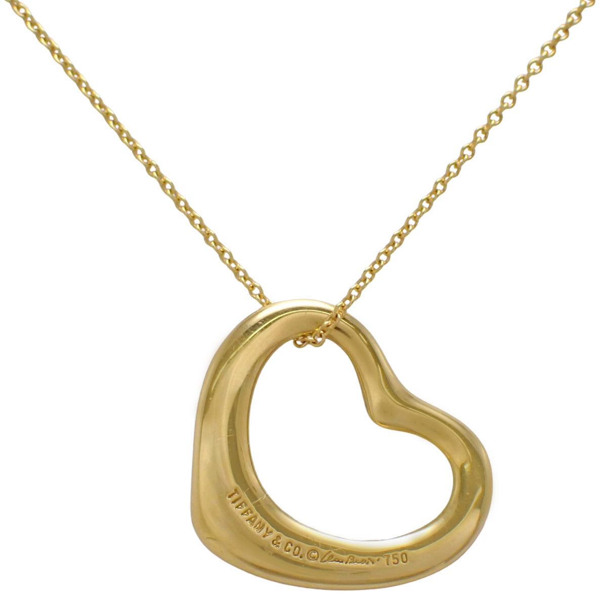 オープン ハート ペンダント イエローゴールド K18YG 6.9g