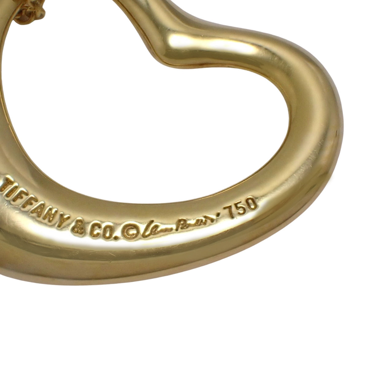 オープン ハート ペンダント イエローゴールド K18YG 6.9g