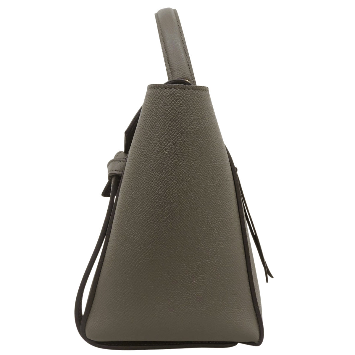 Micro grained calf leather belt bag in grey