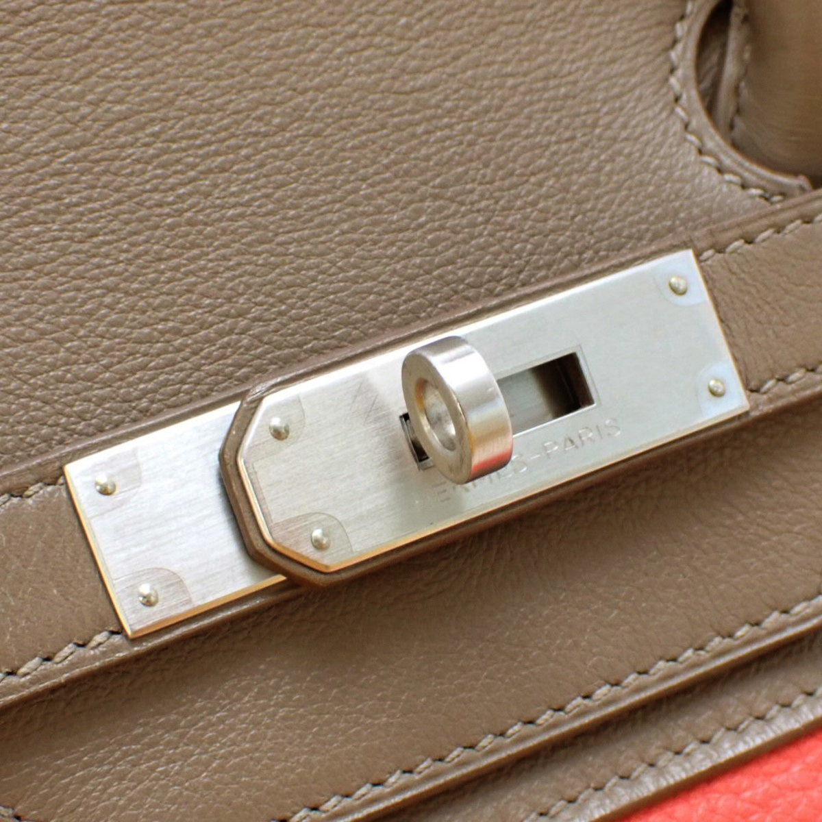 Birkin 35 Casaque Taurillon Clemence Veau Swift Etoupe/Etoupe/Argile/Rose Jaipur Matte Silver Hardware □P stamp