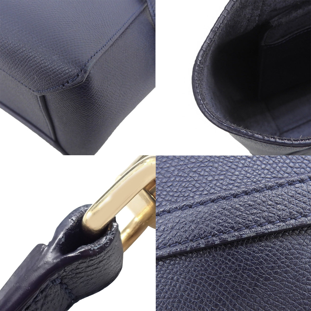 Belt Bag Micro Grained Calfskin Navy 180153ZVA Old logo