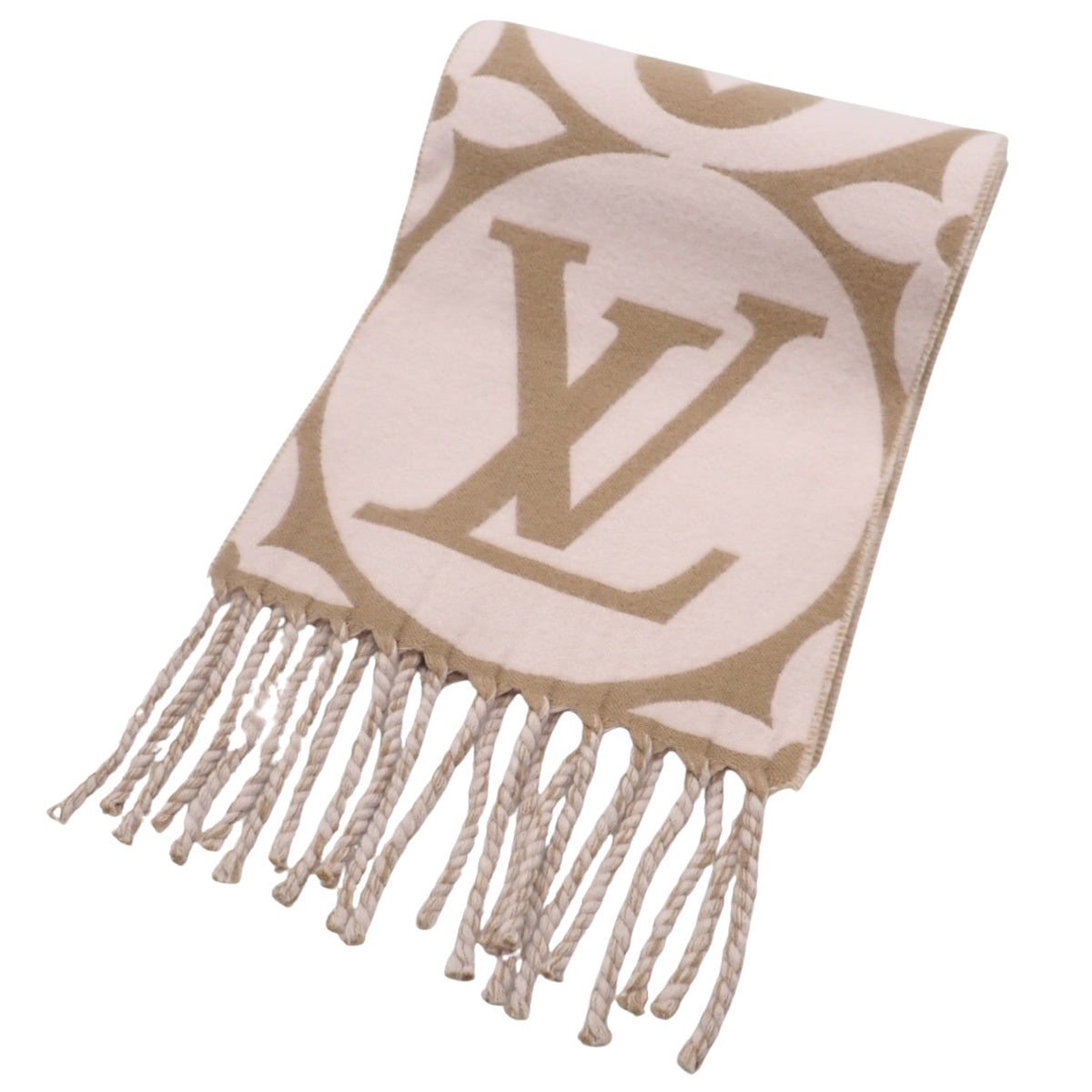 マフラー・LV メダリオン フライト・モード ウール ベージュ ローズ M79213