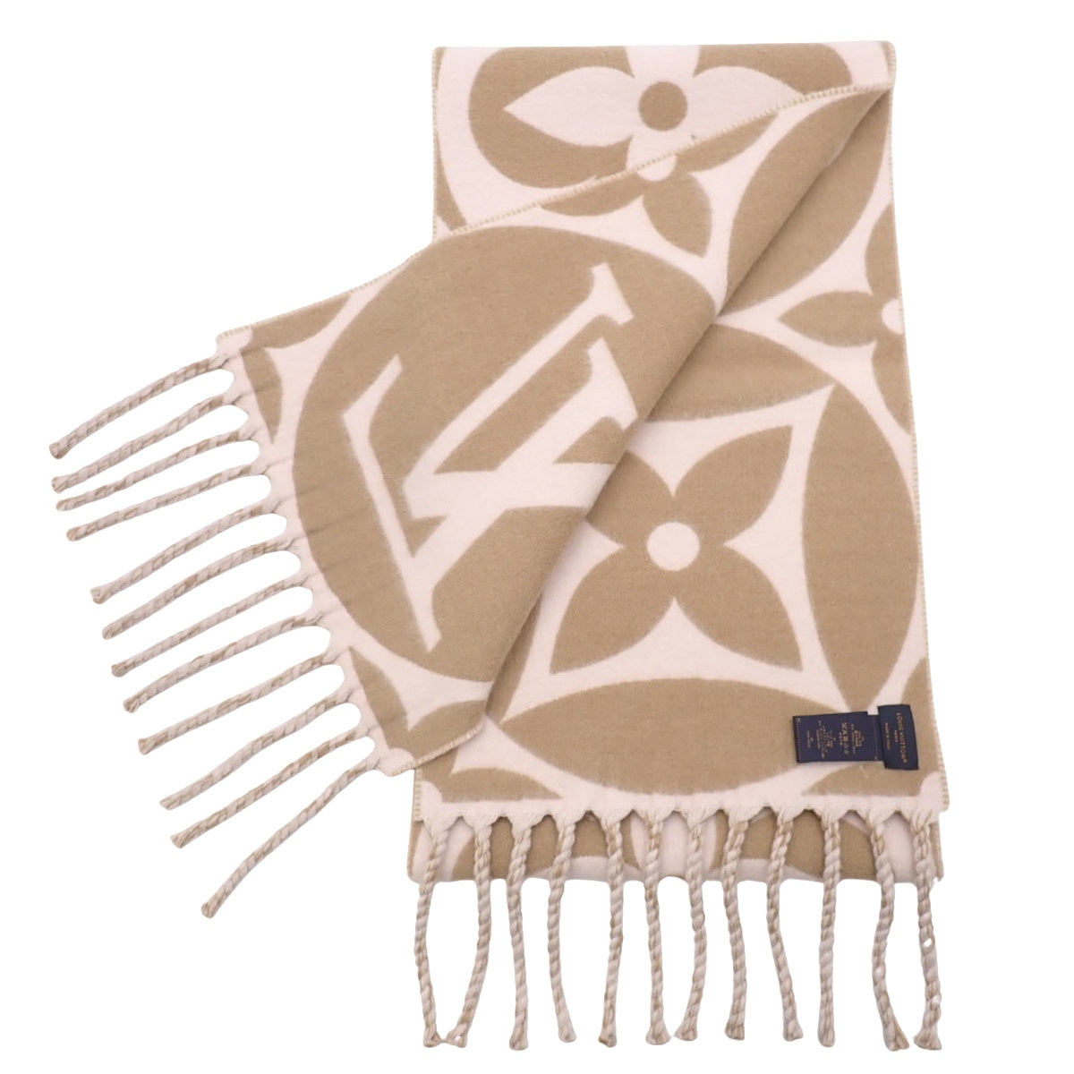 マフラー・LV メダリオン フライト・モード ウール ベージュ ローズ M79213