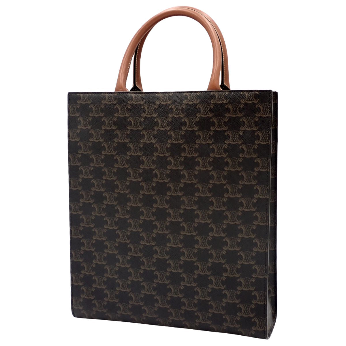 スモール バーティカル カバ カーフ トリオンフキャンバス ダークブラウン ブラウン 191542BZK