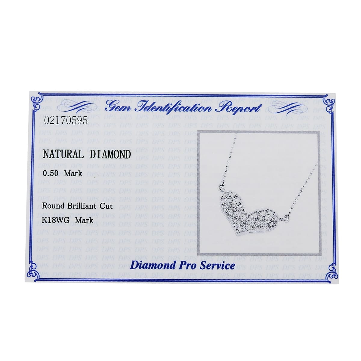 Heart Diamond Necklace D0.50 White Gold K18WG 3.5g