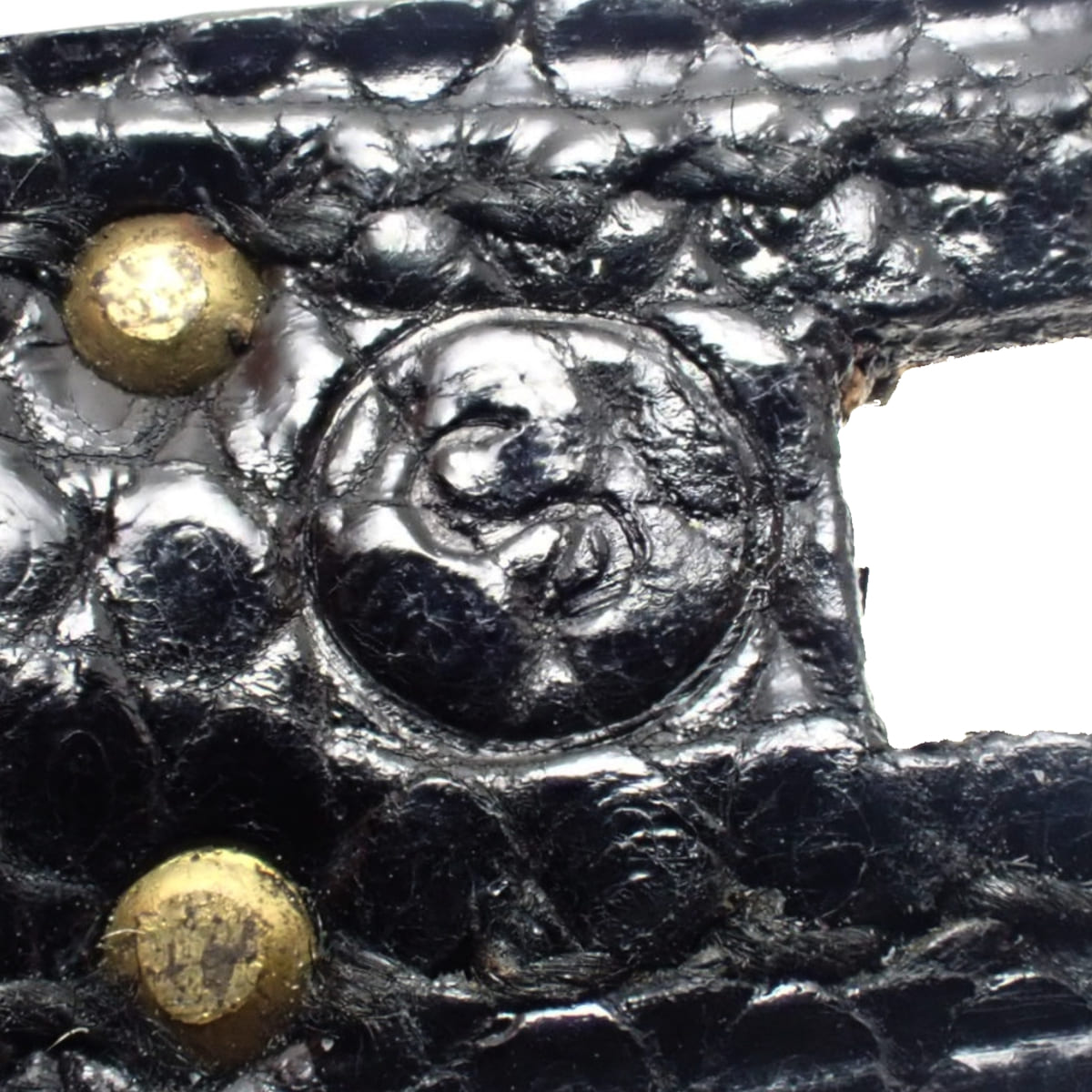 ミニケリー リザード ブラック ゴールド金具 ○S刻印