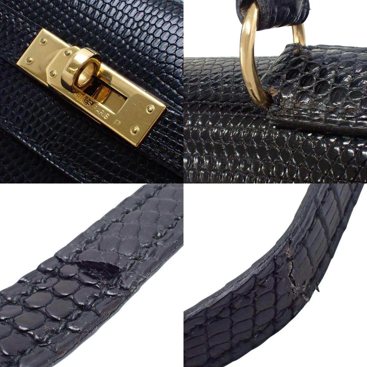 ミニケリー リザード ブラック ゴールド金具 ○S刻印