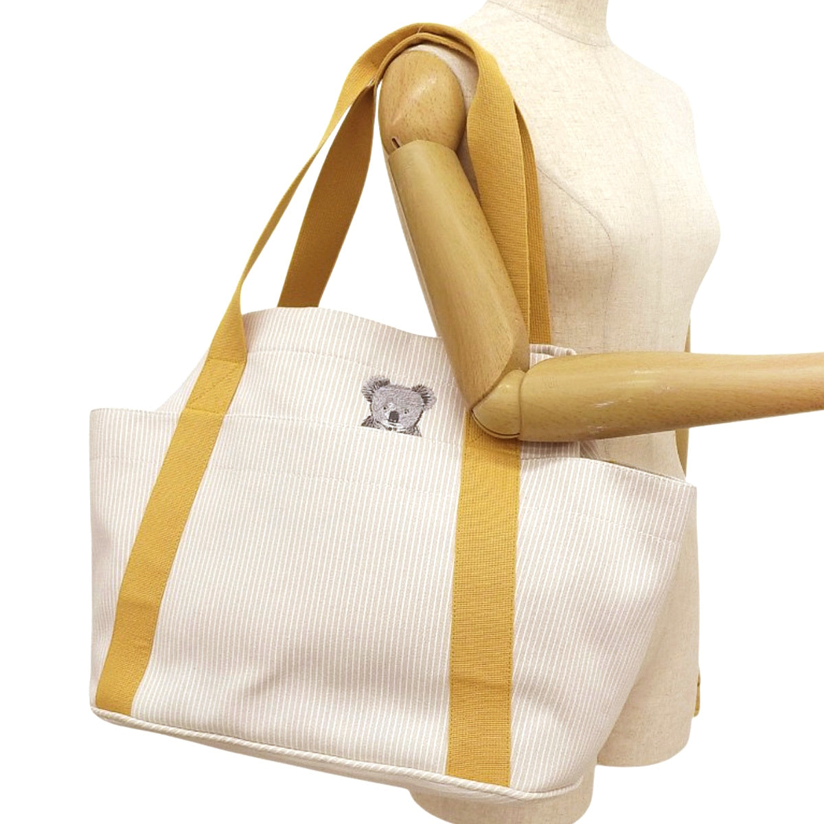 Passe-passe パスパス マザーズバッグ キャンバス パラジウム金具 ベージュ イエロー