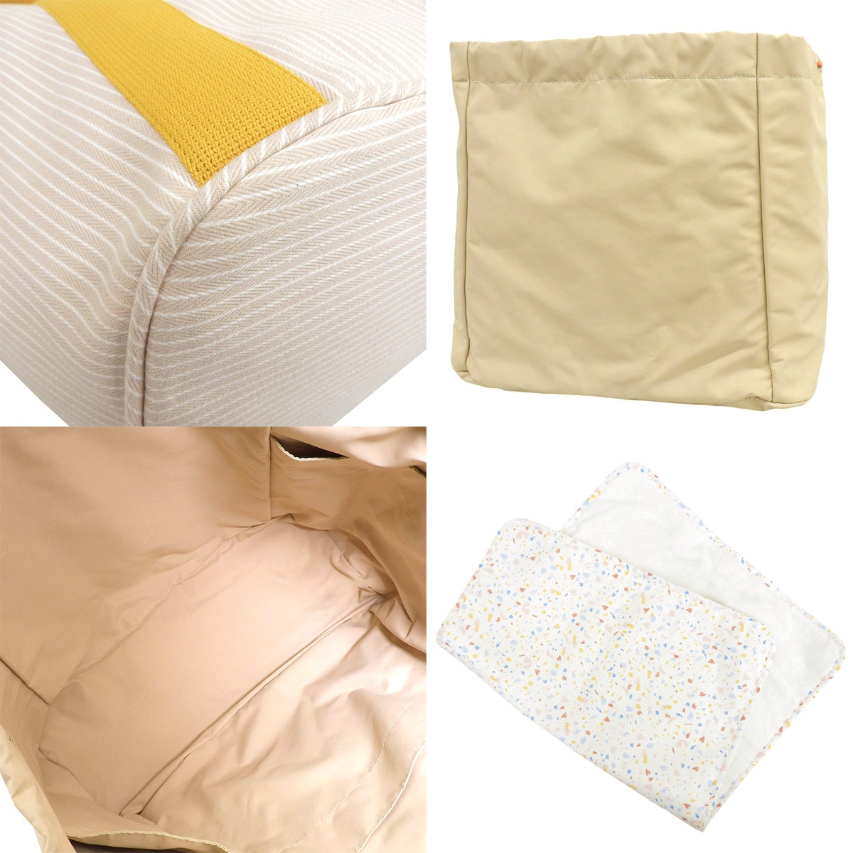 Passe-passe パスパス マザーズバッグ キャンバス パラジウム金具 ベージュ イエロー