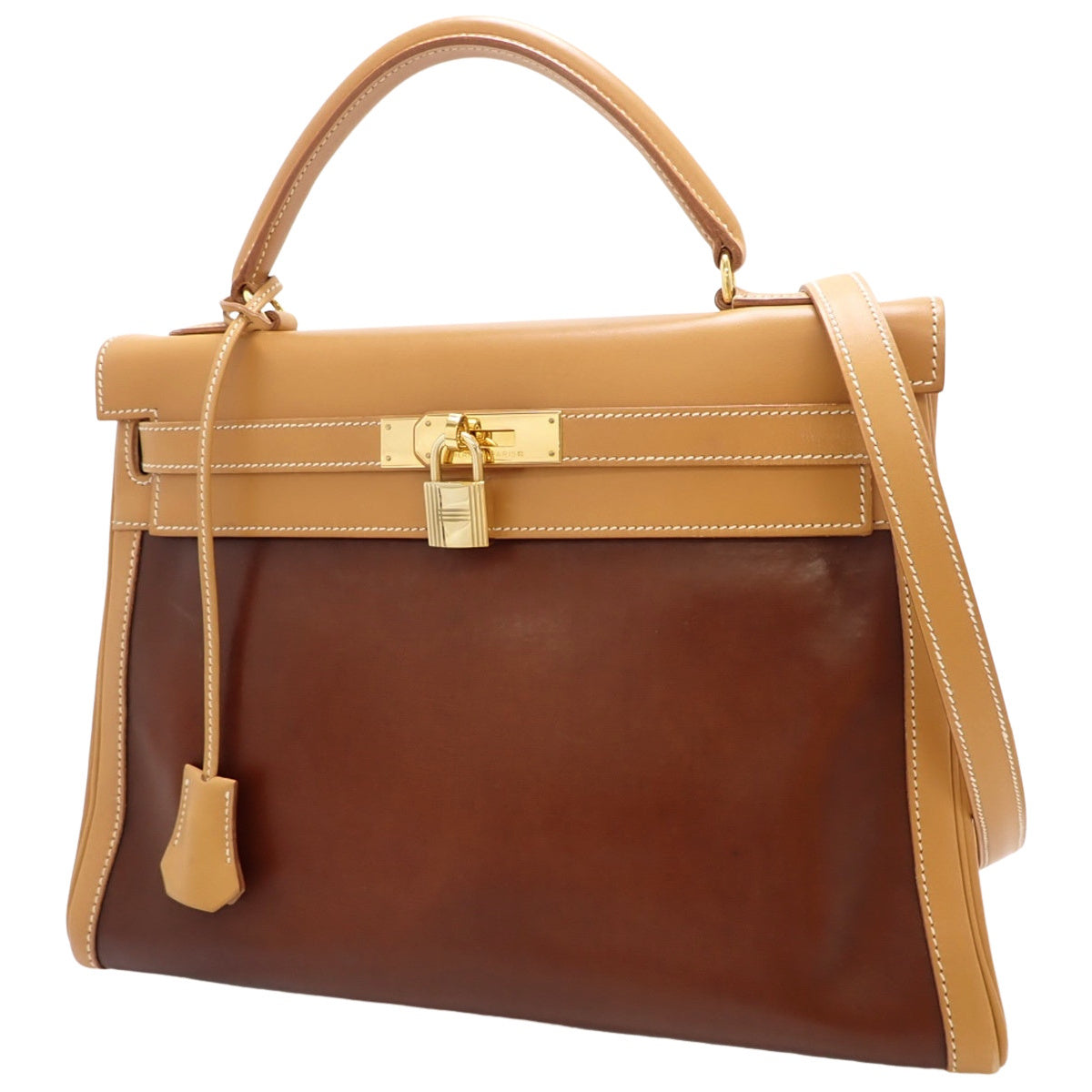 ケリー32 (内縫い) アマゾニア ヴァッシュ ナチュラル ゴールド金具 □C刻印